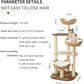 Big Modern Design Cat Tree Tower with White Cloud Mat, Unique Cat Supplies Tower with Scratching Post, Cute Wood Cat Tree Cat Furniture Activity Centre for Indoor Big Cats