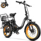 Folding Electric Bike for Adults with Peak 1000W Motor, 48V 20AH Battery up to 30MPH 80 Miles, 20" Fat Tire All Terrain Ebike, Front Suspension 7-Speed Commuter E Bike, Step-Thru, UL Certified
