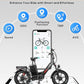 W Wallke H7 AWD Dual Motor Electric Bike for Adult, 48V 60Ah/40Ah Removable Battery, Long Range 32-34MPH Fast Ebike, 20" Fat Tire Mountain Offroad All Terrain Full Suspension E-Bicycle, UL2849 List