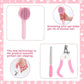 VCZONE 8 Pcs Cat Brush Grooming Kits, Pet Self Cleaning Kit with Pet Nail Clipper and File, Flea Comb, Pet Shampoo Bath Brush, Pet Shedding Brush, Silicone Toothbrush (Pink)