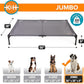 K&H Pet Products Elevated Outdoor Dog Cot Bed, Raised Cooling Bed with Washable Breathable Mesh for Large Dogs, Portable Raised Platform Pet Bed, Heavy Duty Metal Frame Hammock Bed, Jumbo, Gray