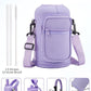Half Gallon Water Bottle Insulated - 64 oz Water Bottle with Carrying Sleeve, Paracord Handle, Straw Spout Lid, Leak-proof Metal Hydro Water Jug for Workout Sport Hiking Gym, Purple Big Flask Thermo