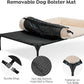 Veehoo Cooling Elevated Dog Bed + Removable Fluffy Pillow-Top Mat, Plush Dog Bed with Bolster, Breathable Mesh, No-Slip Feet, Portable Raised Dog Bed for Indoor & Outdoor, 32"x25", Medium, CWC2331E
