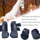Horse Boots Set of 4 Open Front & Fetlock Tendon Boot for Horses Professional Sport Protection Impact-Absorbing Equine Leg Support Wraps for Jumping, Riding, Training (Black, Full)