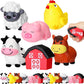 Wettarn 12 Farm Animal Foam Stress Toy Party Favors Fidget Toy Bulk Cute Farm Animal Stress Relief Gift Supplies for Adults Kids Graduation Classroom Reward Bathtub Beach Pool Mental Stimulation