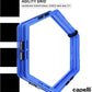 Capelli Sport Hexagonal Speed Rings, Interlocking Hex Agility Ladder Rings with Carry Bag, Blue, Set of 6