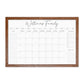 Personalized Dry Erase Wall Calendar with Custom To do list and Notes Organization Sections | Large Whiteboard Calendar (36" W x 24" H, Walnut Frame)