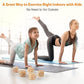 Wooden Yoga Dice Set for Kids, Fun Workout Game with 6 Exercise Dice, 12 Yoga Cards & A Box, Mindfulness Mother's Day Christmas Yoga Set for Girls & Beginners
