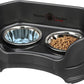 Neater Feeder Deluxe Mess Proof Cat Bowls Elevated for All Breeds – Made in USA – No Spill Raised Bowls for Indoor Cats – Stainless Steel Food and Water Bowl Set, Pet Dish Feeding Station, Black
