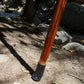 SE 60-Inch Natural Wood Walking Stick with Root Head & Steel Tip - Hand-Carved Floral Design, Huangtang Wood, Grooved Grip - WS631-60RH
