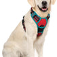 rabbitgoo Dog Harness No Pull with 2 Leash Clips, Adjustable Soft Padded, Reflective Oxford No Choke Pet Vest with Easy Control Handle for Large Dogs, Red & Teal, XL