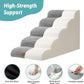 Wide Dog Stairs 19.7" Width, Pet Step for Small/Medium/Large Dog, Puppy or Cat, Pet Ramp for High Bed or Car, High Density Foam Ladder, 19.7x33x22.4 in, Stable, 5 Step, Grey