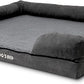 The Dog’s Bed, XL Grey Plush 43.5x34,Solid Memory Foam, Pain Relief: Arthritis, Hip & Elbow Dysplasia, Post Surgery, Lameness, Supportive, Calming, Waterproof Washable Cover, Veterinary Approved