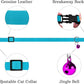 Breakaway Cat Collar Leather with Removable Bell - 13 Colors Available - Soft Adjustable Girl Boy Safety Lightweight Pet Kitten Collars Pink Brown Blue Green Red Orange Black (Aquamarine)