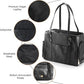 Fashion Dog Carrier Purse, Premium Leather Cat Carrier Bag, Airline Approved Soft Sided Pet Travel Tote Bag with Pockets Black