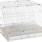 Large Portable Durable Metal Travel or Veterinary Easy Collapsable Parrot Bird Carrier Beaks Proof Carrier Cage Easy Clean Pull Out Tray Stainless Steel Feeder Bowls Natural Wooden Perch