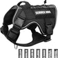 WINSEE Service Dog in Training Mesh Harness with 10 Pet Patches, Soft Air Mesh Breathable Tactical Dog Molle Vest, Reflective Military Pet Vest for Walking Hiking for Large Dogs