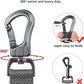 TwoEar 5FT 1IN Strong Gray Dog Leash with 2 Padded Handles, Traffic Handle Extra Control, Comfortable Soft Dual Handle, Auto Lock Hook, Reflective Walking Lead for Small Medium and Large Dogs