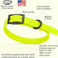 Dogline Biothane Waterproof Dog Collar Strong Coated Nylon Webbing with Black Hardware Odor- Proof for Easy Care Easy to Clean High Performance Fits Small Medium or Large Dogs, Safety Yellow