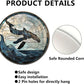 Lygond Metal Sign Tin Sign Circular Stained Glass Whale Bar Sign for Garage 8×8 Inches