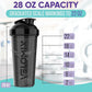 '-6 PACK- Shaker Cups for Protein Shakes 28 oz - 6x Wire Whisk | Leak Proof Protein Shaker Bottle for Protein Shakes, Shaker Bottle Pack for Pre & Post Workout (Stealth Edition)