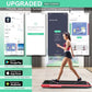 GYMAX Walking Pad, 2 in 1 Free Installation Under Desk Treadmill with Smart App, Remote Control & LED Display, 2.25HP Foldable Portable Compact Running Machine for Small Spaces Home Office