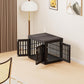 32" Heavy Duty Dog Crate Furniture for Small,Medium and Large Dogs,Rustic Wooden Dog Cage Kennel Indoor Furniture with Waterproof Top,Decorative Pet House Side End Table (Black & Grey)