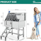 YITAHOME Dog Grooming Bathtub 38in, Professional 304 Stainless Steel Dog Bathing Station Tub w/Left Stairs, Faucet, Floor Grate, Pet Washing Station for Small, Medium, Indoor, Outdoor