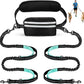 Hands Free Dog Leash with Pouch, Double Leash for Two Dogs, Retractable Bungee with Double Padded Handles, Waist Leash for Dog Walking, Running Leash for Dogs, Dog Walking Accessories