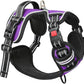 Timos Dog Harness Large Sized, No Pull with Neck Lockable Snap,No Choke Front Clip Dog Reflective Harness,Adjustable Metal Rings 3 Buckles,Easy Control Handle for Large Dogs Purple XL