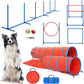 Dog Agility Training Equipment Set, Obstacle Courses Agility Training Kit for Puppy Includes 2 High Hurdles, Standard Tunnel, Blind Tunnel, Jumping Ring, 6 Weave Poles, Pause Box and 2 Carrying Bags