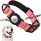 TagME Airtag Dog Collar,Waterproof Reflective Pet Collar with Airtag Holder,Soft Padded and Double D-Rings for Large Dogs,Baby Pink