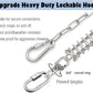 25ft Heavy Duty Chew Proof Dog Tie Out Chain Leash with Shock Absorbing Spring&Lockable Hooks-Up to 200Lbs,Use for Yard,Garden,Camping or Travel