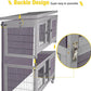 Aivituvin Rabbit Hutch Indoor, Folding Bunny Cage with Two Story, Rabbit Cage with Wheels, Anti Slip Ramp