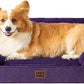 EHEYCIGA Orthopedic Dog Beds for Large Dogs, Waterproof Memory Foam Large Dog Bed with Sides, Non-Slip Bottom and Egg-Crate Foam Pet Couch Bed with Washable Removable Cover, Purple
