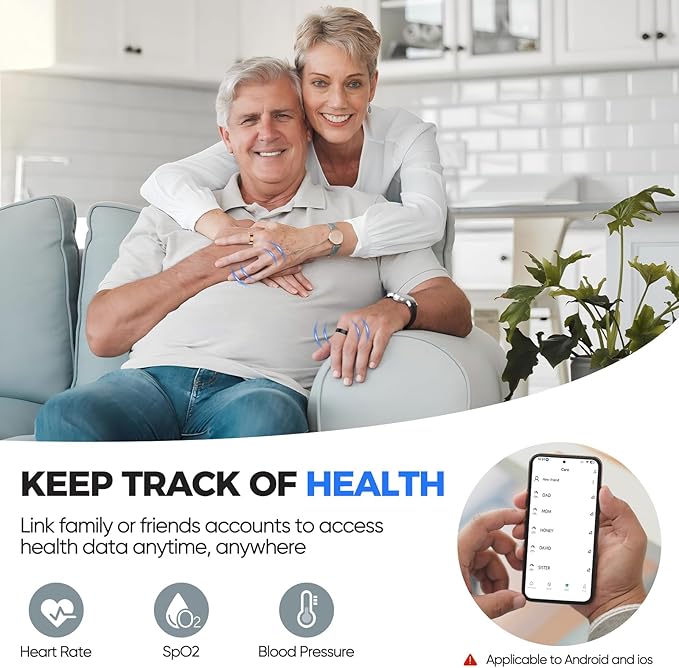 Smart Ring with Sleep Apnea Monitoring, No APP Subscription, 10-Day Battery Life, Stress/Heart Rate/Women's Health Tracker, Android & iOS Compatible (Rose Gold, 11)