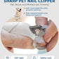 Pet Nail Clipper with Light for Cats & Small Dogs Puppies, Ultra Bright LED to Illuminate Nail Bloodline to Avoid Over Cutting, Extra-Sharp and Durable Cat Claw Trimmer with Nail File (White)