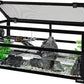 REPTIZOO 18 Gallon Turtle Tank Aquarium, 30"×12"×12" Tortoise Habitat Water-Land Ecological Turtle Tank with Drainage System Aquatic Aquarium