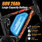 Electric Bike for Adults, 5000W Peak Dual Motor Ebike, 60V 26AH Long Range Dirtbike, 26" Fat Tires for All Terrain Electric-Bicycle, 45MPH-Hunting-Ebike for Off-Road Snow Sand