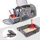 Cat Travel Litter Box, Portable Collapsible Litter Box with Lid, Small Pet Litter Box Leak Proof Litter Carrier for Cat (Rectangular)