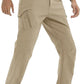 TACVASEN Men's Winter Pants 9 Pockets Fleece Snow Hiking Pants Water-Resistant Warm Softshell Thick Tactical Pants