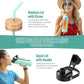 Kodrine Water Bottle with Straw, 24 oz Glass water Bottle with 2 Lids Bamboo Straw Lid and Spout Lid with Handle, 32 oz Clear Water Bottle Glass for Sports Travel, Waterbottle with Time Marker