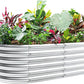 Land Guard 4×2×1.5ft Galvanized Raised Garden Bed Kit, Galvanized Planter Garden Boxes Outdoor, Oval Large Metal Raised Garden Bed for Vegetables……… (Classic Silver