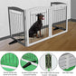 ZJSF Freestanding Dog Fence Indoor, Foldable Dog Gate for Doorways, Stairs or Hallways, Sturdy Wood Extra Wide Pet Gate with Support Feet for The House, Grey, 32 "Height-4 Panels