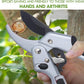 Garden clippers, premium Germany pruners, Work 3 times easier, professional ratchet pruning shears, cutting rose, flower, hedge, stem, tree, Sharp gardening scissors, Arthritis weak hand snips