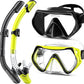 Snorkeling Gear, Dry Snorkel Set180° Panoramic Wide View,Anti-Fog Scuba Diving Mask, Professional Snorkeling Gear for Free Breathing, Swimming, Diving