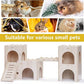 Large Wooden Hamster House Castle with Double Decker,Large Hamster, Wooden Hamster Houses,Dwarf Hamster Habitat Hideout with Climbing Ladder,Large Guinea Pig Castle Detachable Hideouts(D)