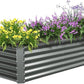 A ANLEOLIFE 8X4X1.5 ft Galvanized Raised Garden Beds Outdoor, Rectangular Metal Planter Box for Planting Vegetables Flowers Herb, Anti-Rust & Easy-Setup, Quartz Grey