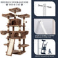 Allewie 68 Inches Cat Tree/House and Towers for Big Feline/Scratching Post/Multi-Level Large Kitty Climbing Tree with Condo/Leopard Print