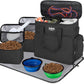 Dog Travel Bag Airline Approved–Pet Travel Tote with Collapsible Bowls,Food Containers & Feeding Mat–Multi-Pocket Organizer for Dogs & Cats, Durable & Water-Resistant for Hiking,Trips,Outdoors